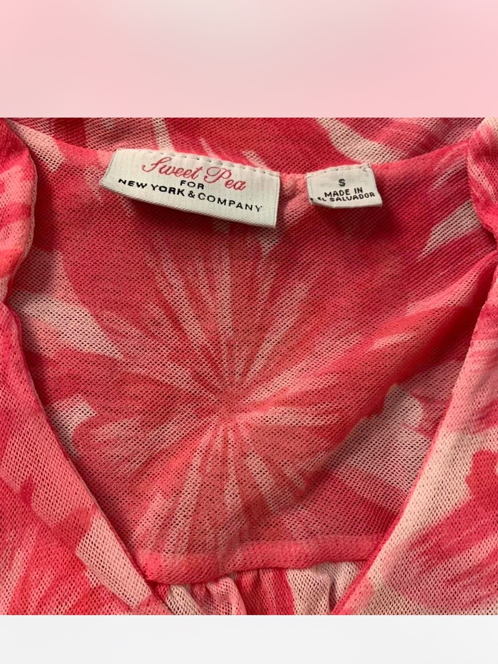 Pink Tie-Dye Sleeveless Top - Soft Coral & Light Pink Size S